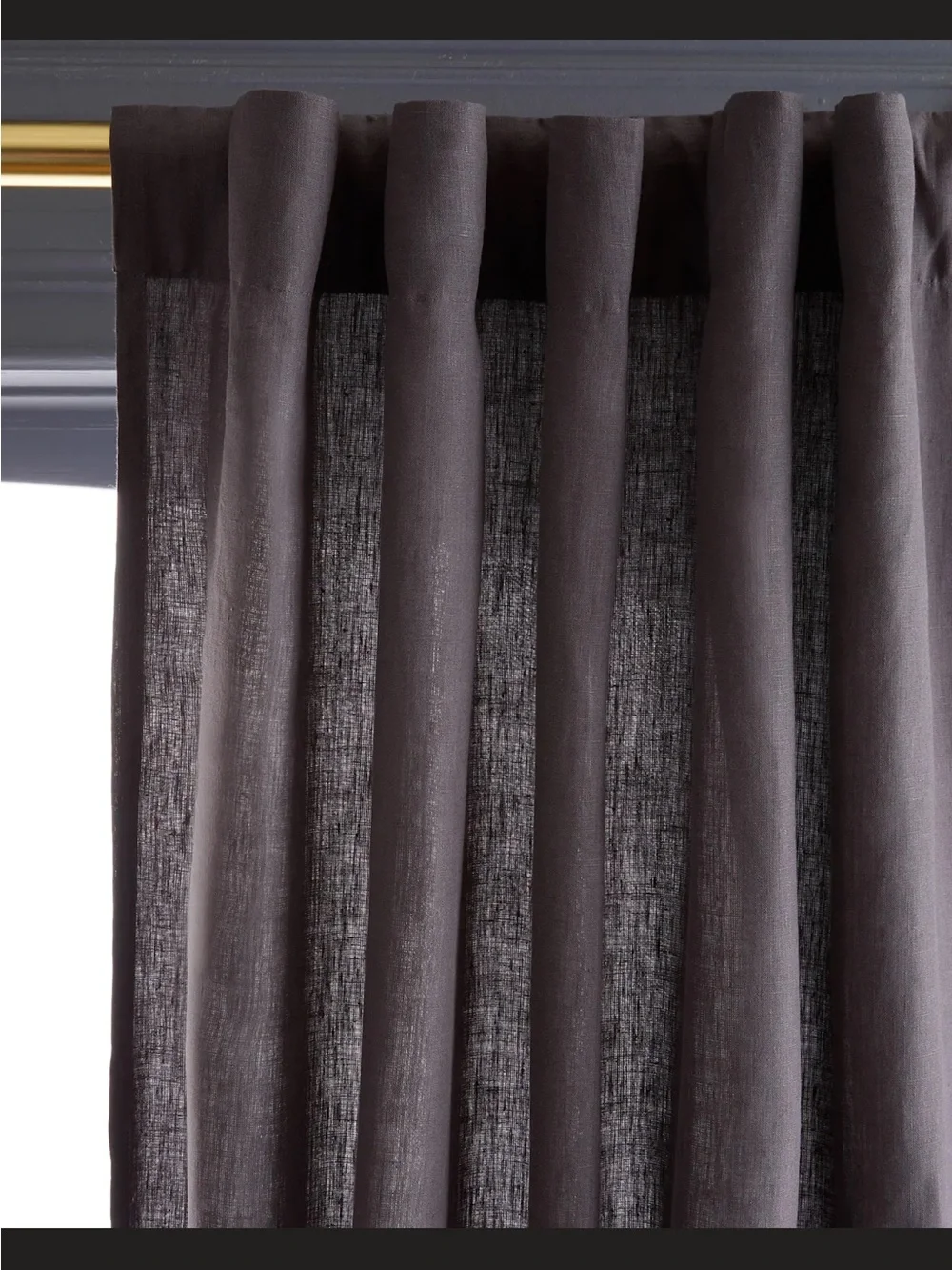 Quince European Linen Curtain -Set 48x84 - Storm